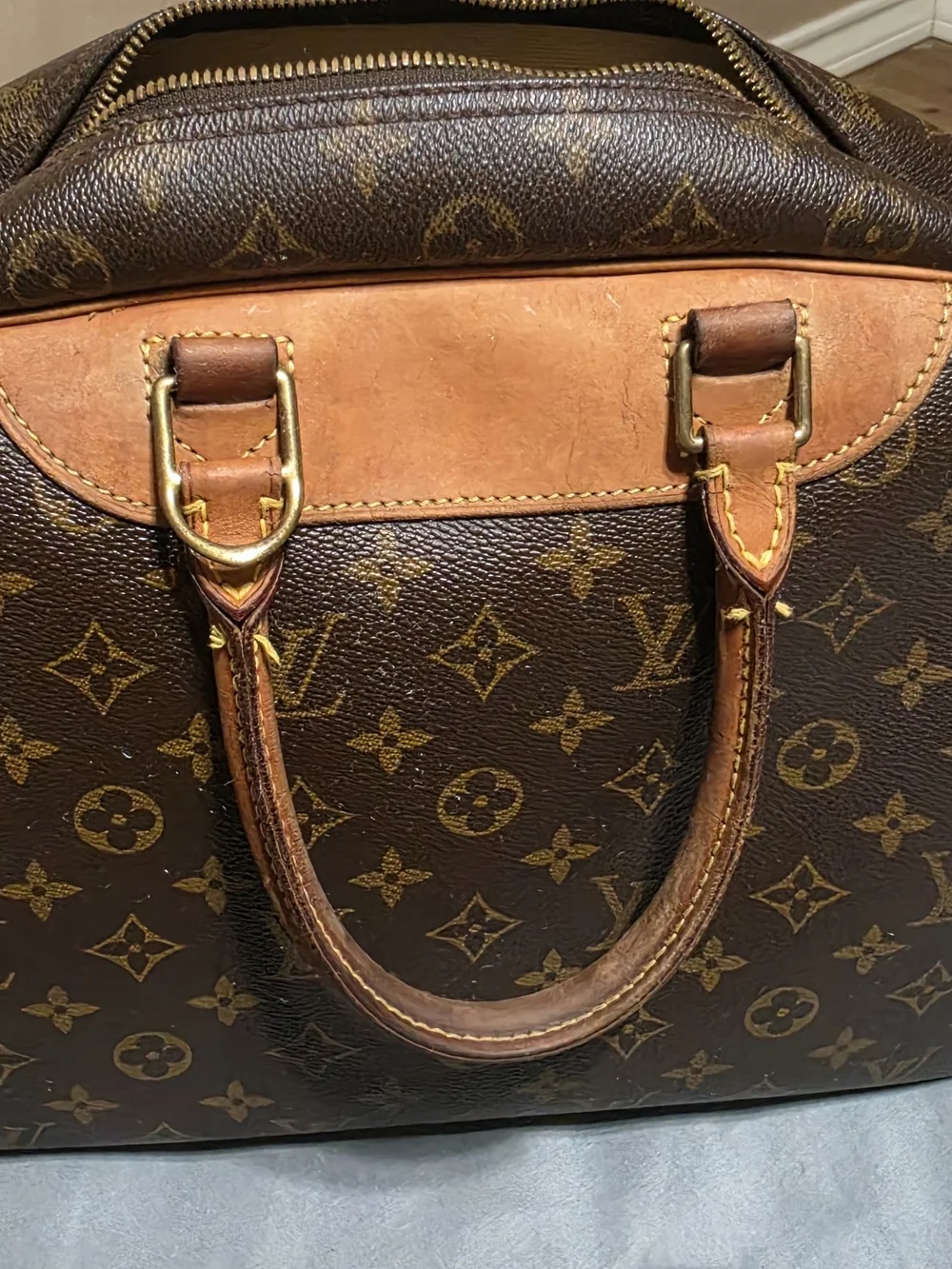 Louis Vuitton Monogram Canvas Duffel in Brown with Tan Trim
